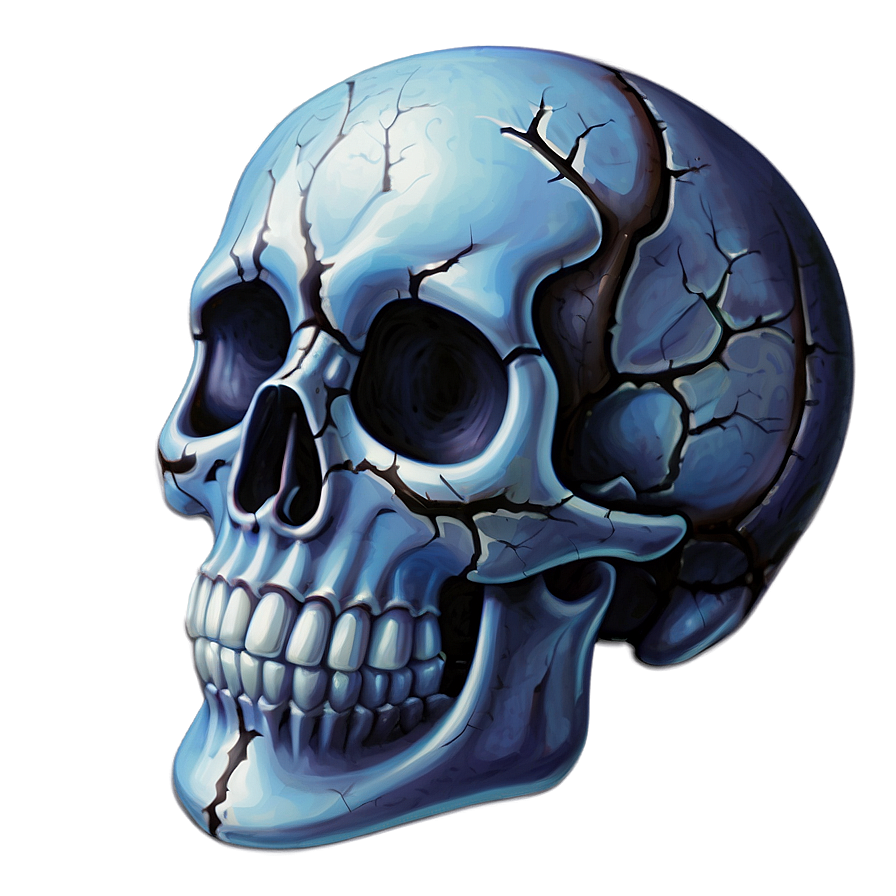 Icy Skull Painting Png C PNG