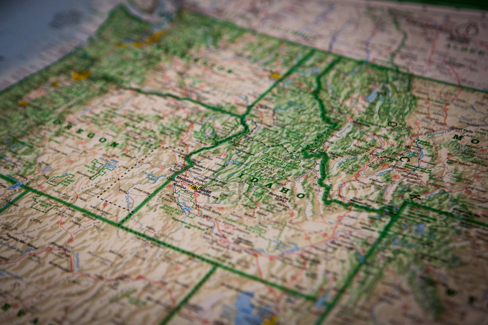 Mapatopográfico De Idaho Fondo de pantalla