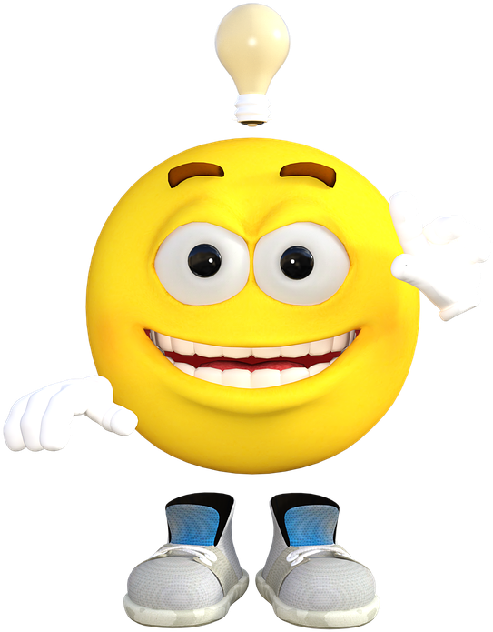 Idea Lightbulb Smiley Emoji PNG