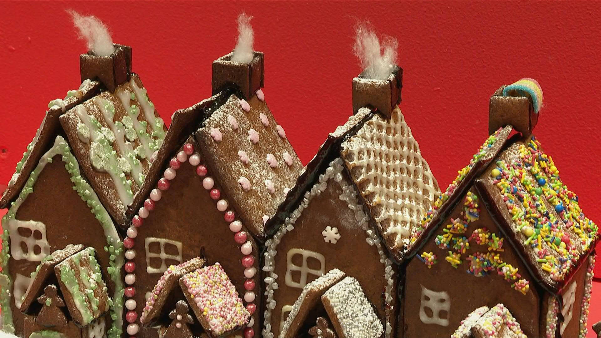 Identiske spisevenlige gingerbread hus Wallpaper