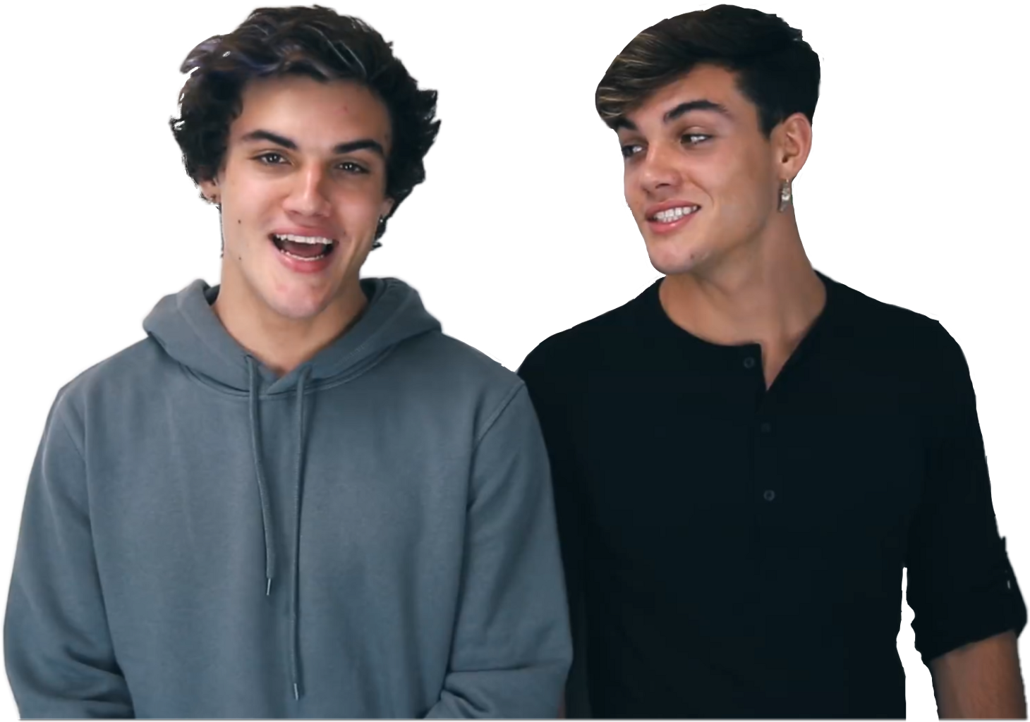 Identical Twins Smiling Casually PNG
