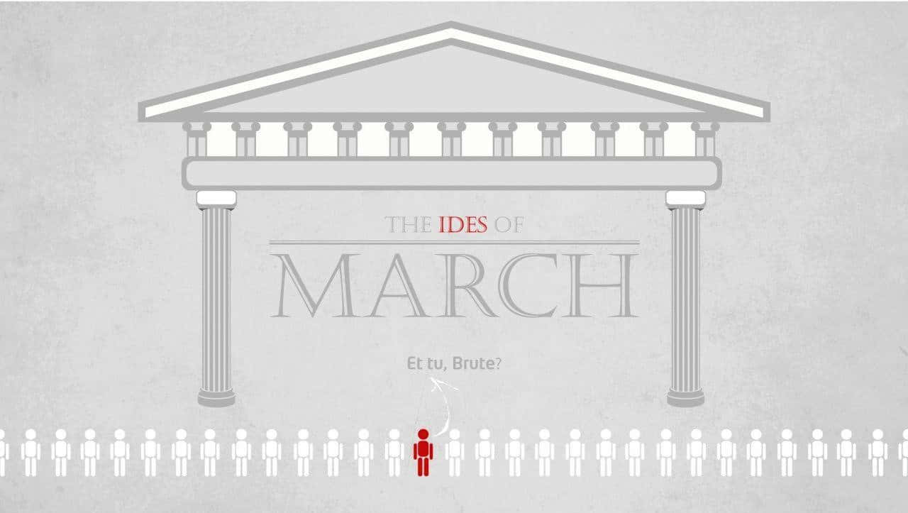 Dramatic Ides of March scene with Roman elements Wallpaper
