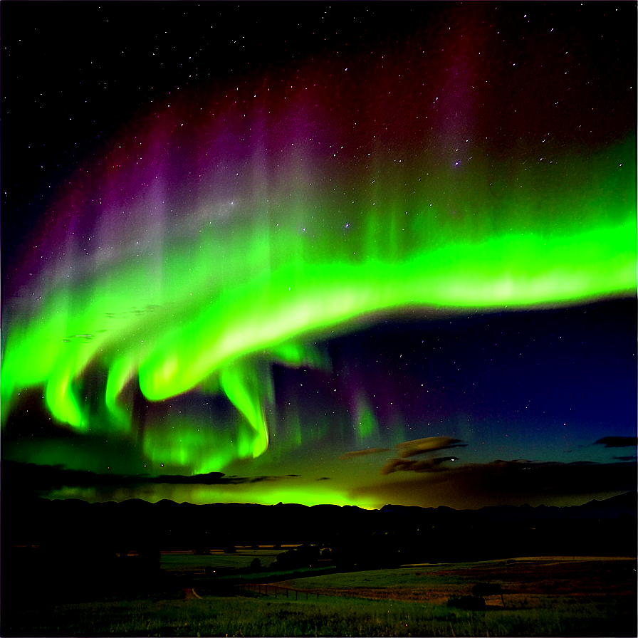 Idyllic Aurora Over Countryside Png Crk25 PNG