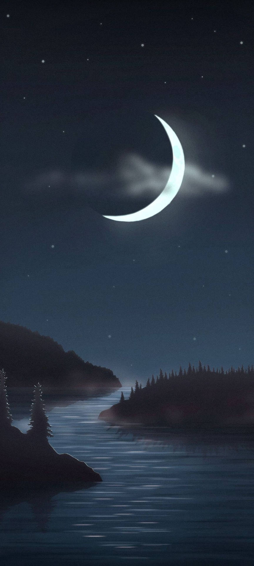 Idyllic Crescent Moon OnePlus 9R Wallpaper