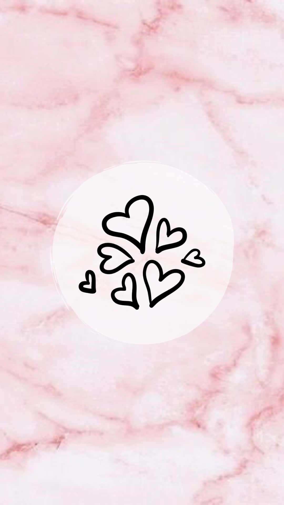 Ig Story Background Doodle Of Hearts Pink Marble Backdrop