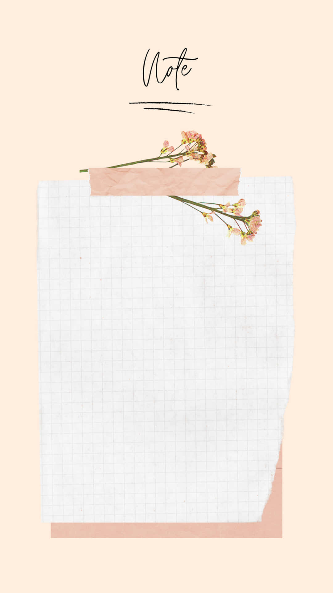 Ig Story Background Clipboard With Flowers Pastel Backdrop