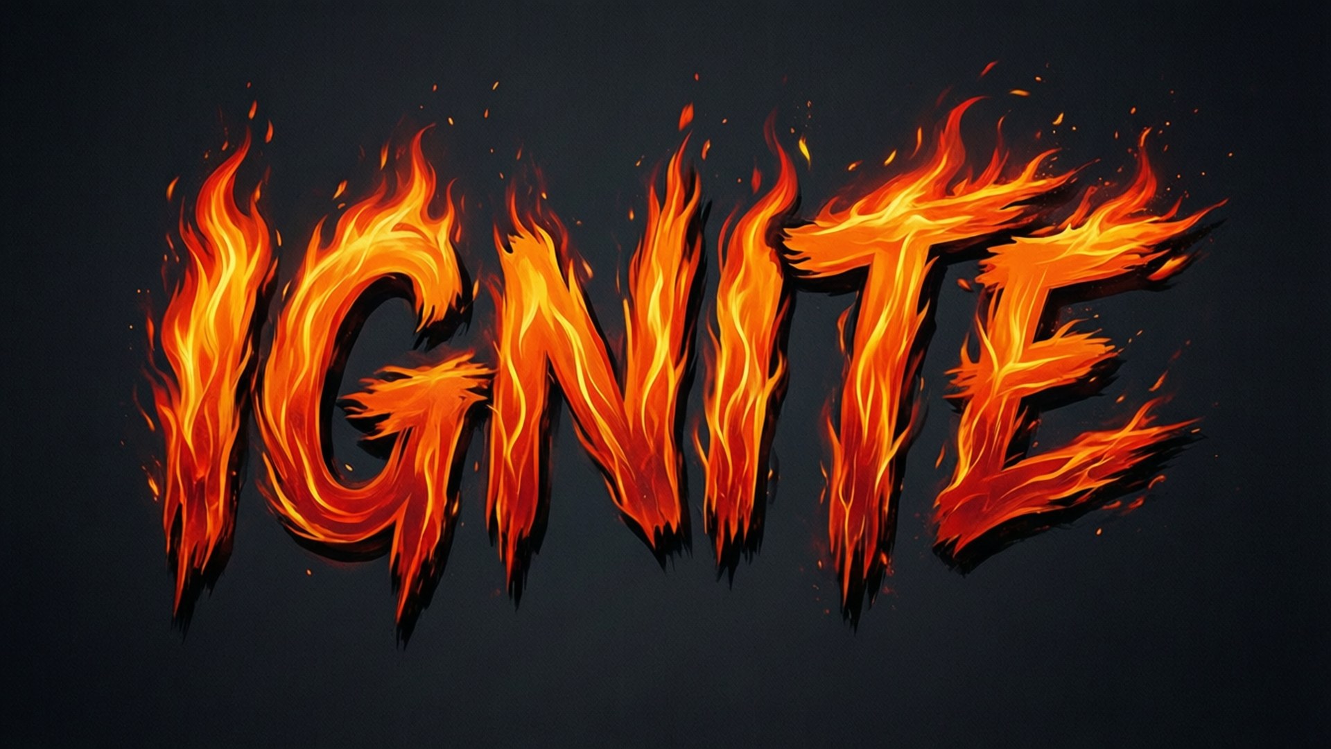 Ignite Typography Fire Wallpaper