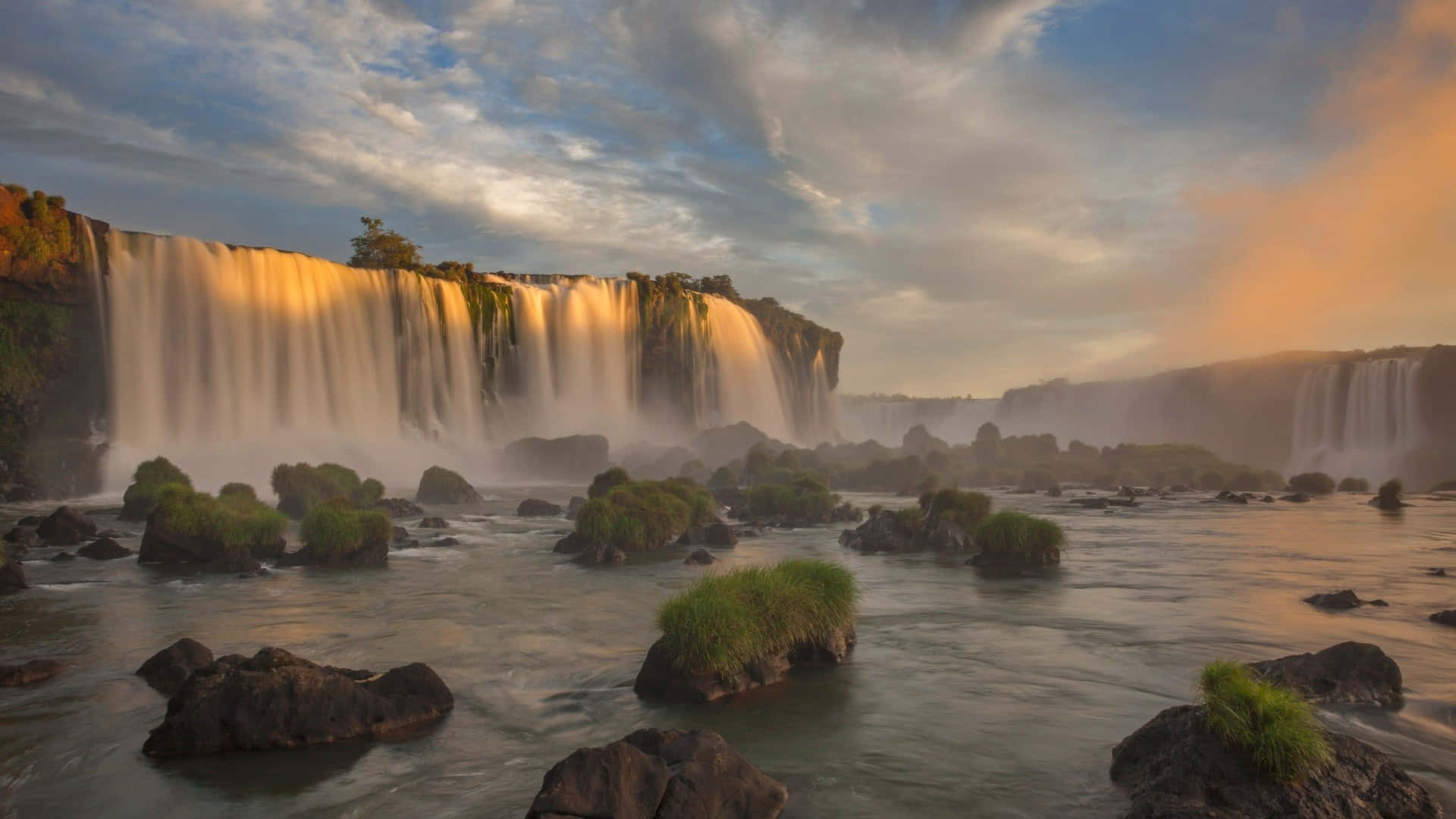 Iguazuwasserfälle Majestätischer Felsvorsprung Wallpaper
