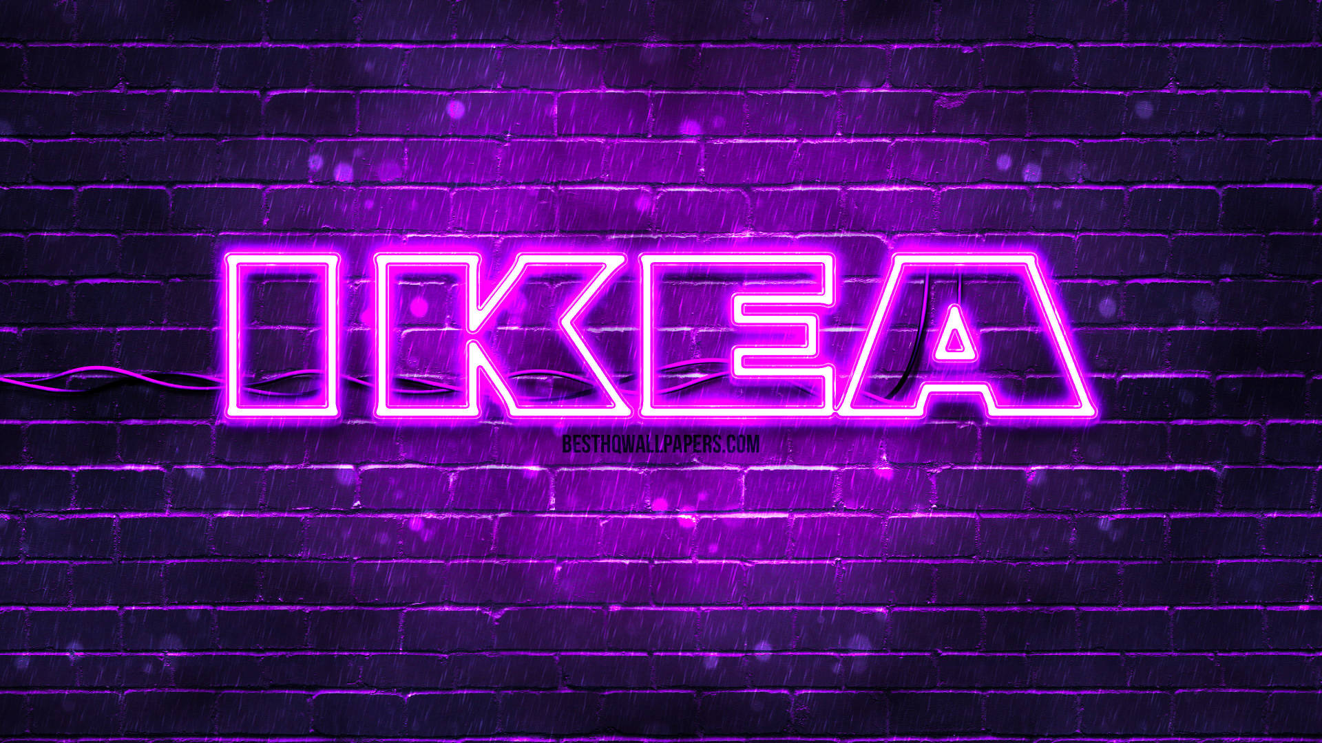 Ladrilloled De Color Púrpura Con El Logo De Ikea. Fondo de pantalla