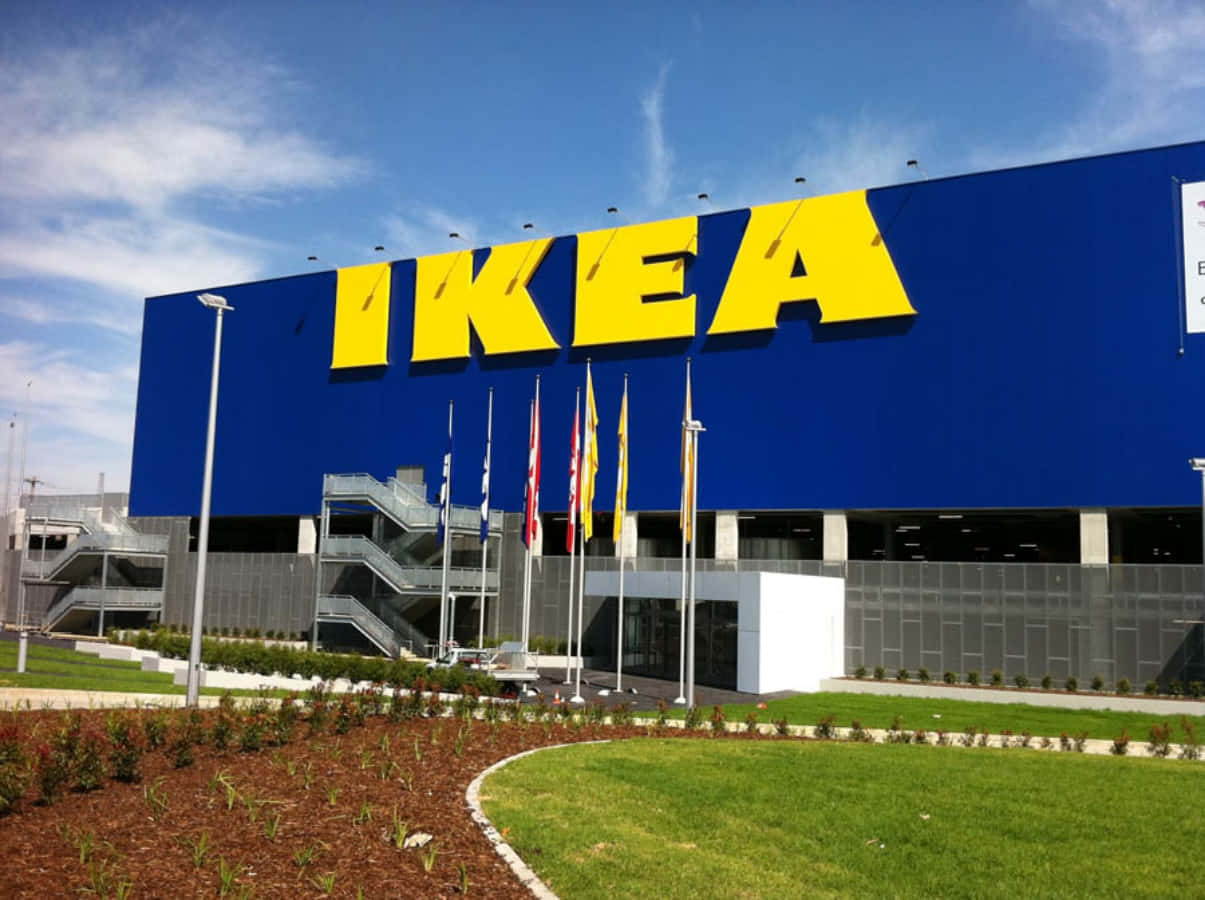 Ikea - A Blue Building With A Sign