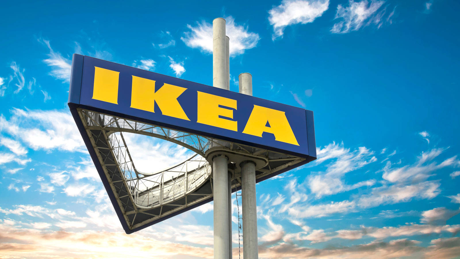 Ikea Signage Over Cloud Background Wallpaper