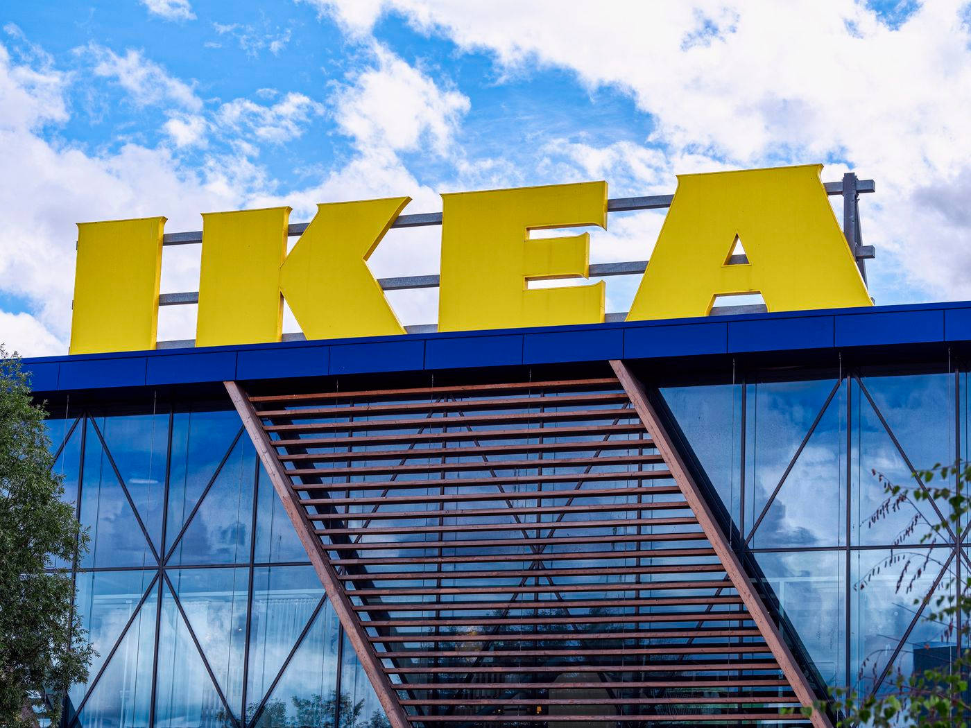 IKEA Signage Top Of Building Wallpaper