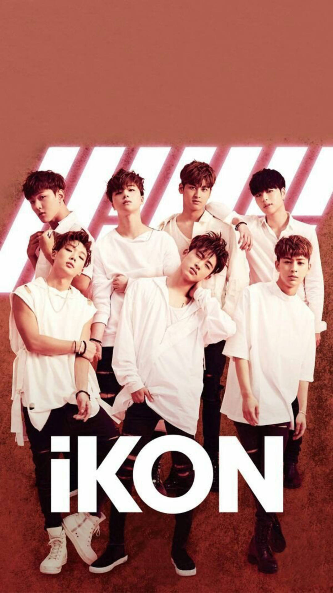 Ikon White And Red Background