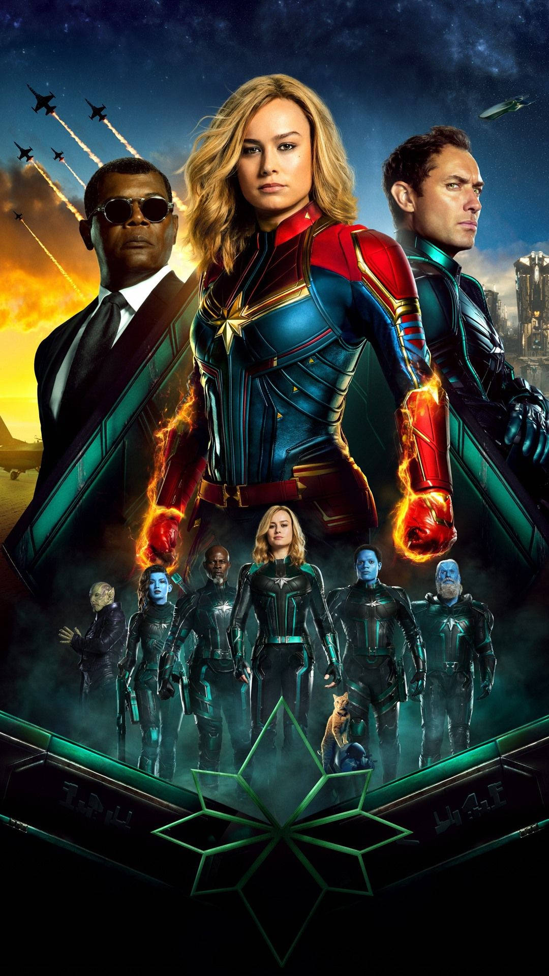 Ikonisk 2019 Captain Marvel Iphone-plakat Wallpaper