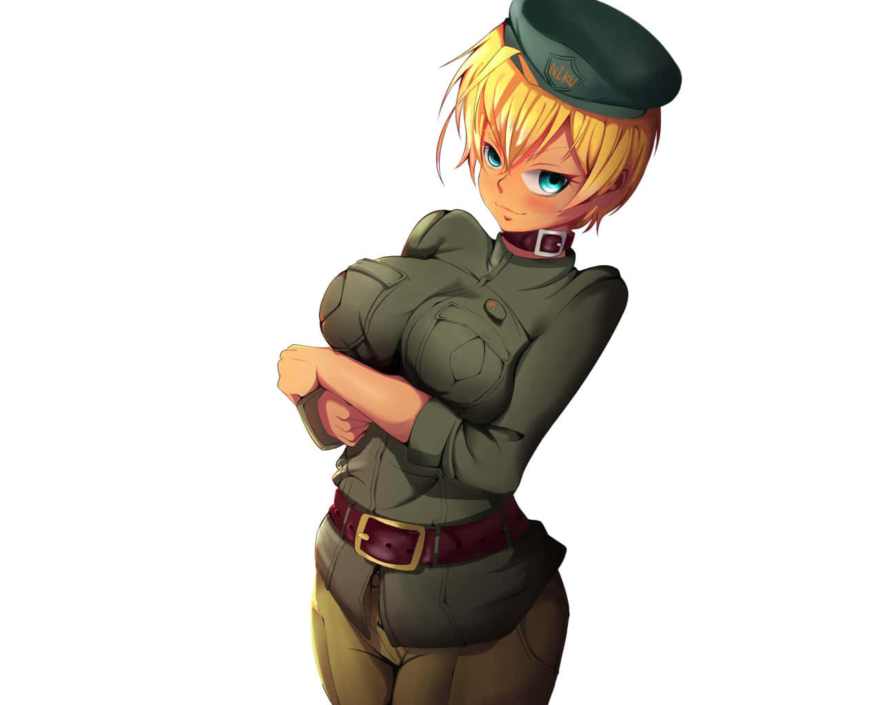 Karakter Anime Ikumi Mito Seragam Militer Wallpaper