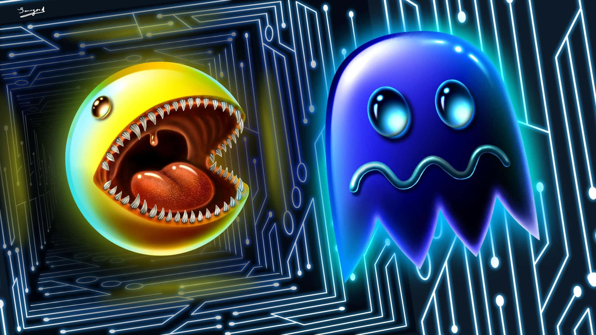 Ilclassico Gioco Di Pac-man In Azione