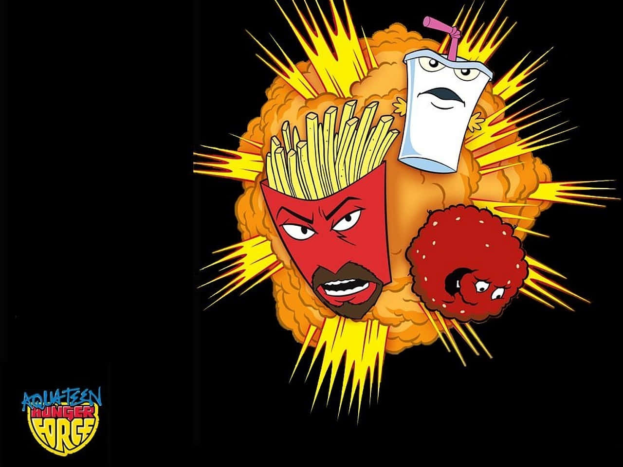 Ilgruppo Di Aqua Teen Hunger Force Nella Loro Posa Classica