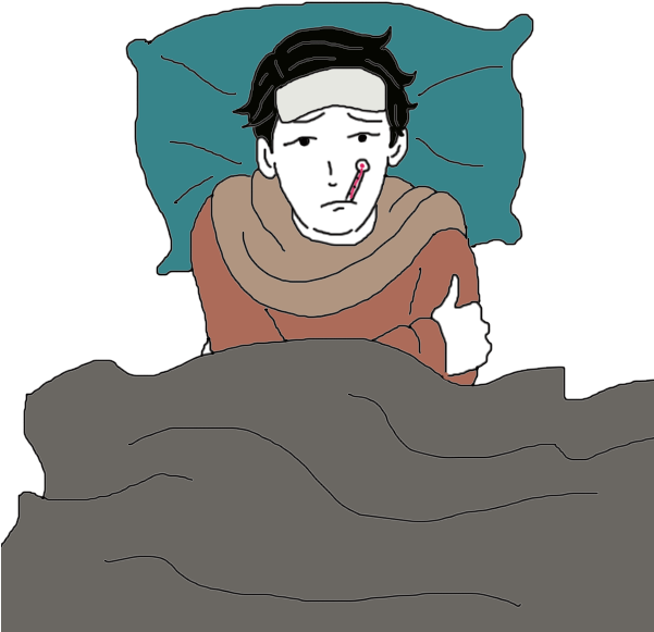 Ill Person Restingin Bed PNG