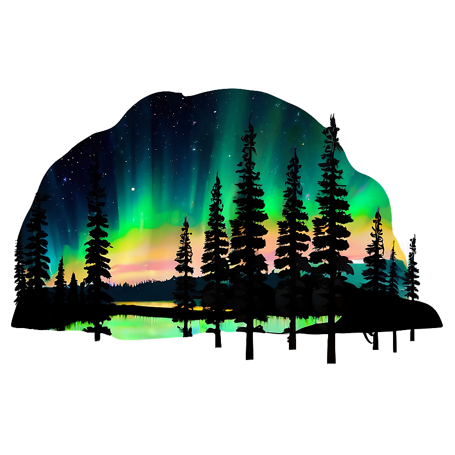 Illuminated Aurora Wilderness Scene Png 80 PNG