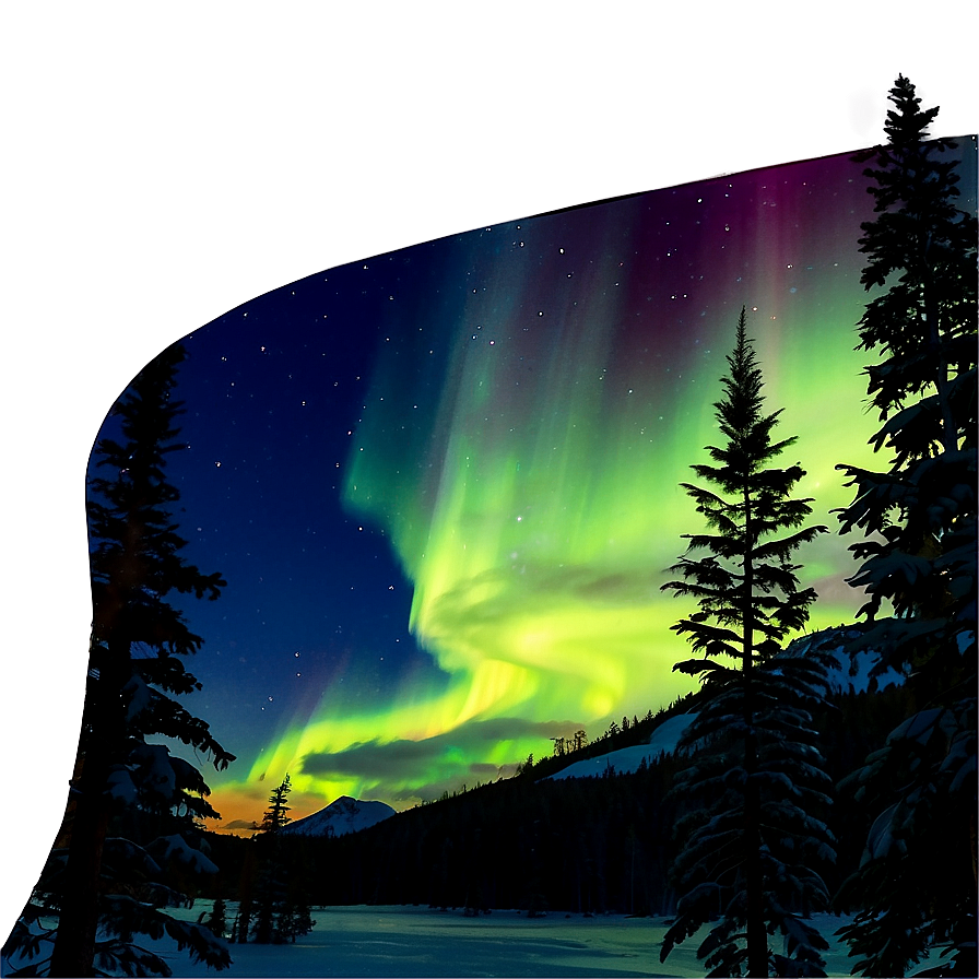Illuminated Aurora Wilderness Scene Png Dbi PNG