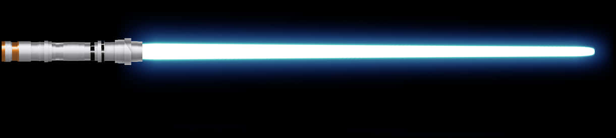 Illuminated Blue Lightsaberon Black Background.jpg PNG