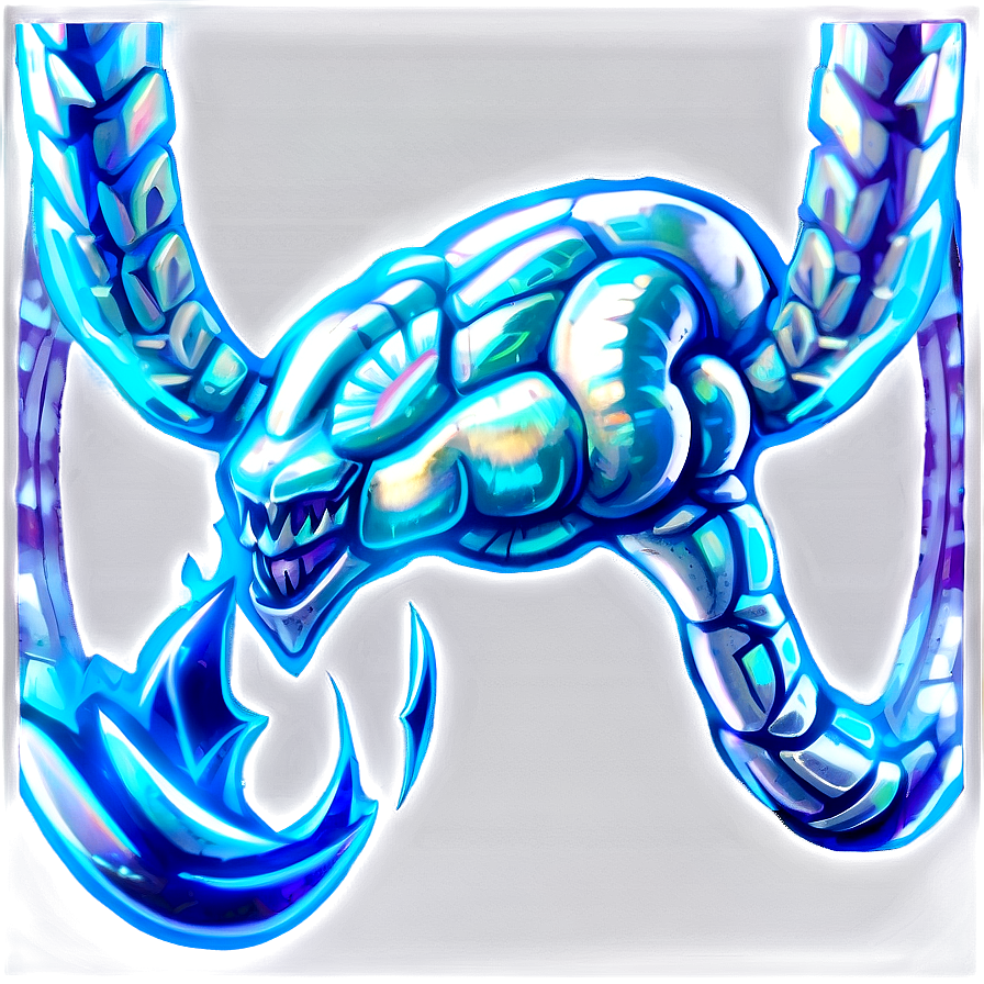 Illuminated Blue Scorpion Artwork PNG