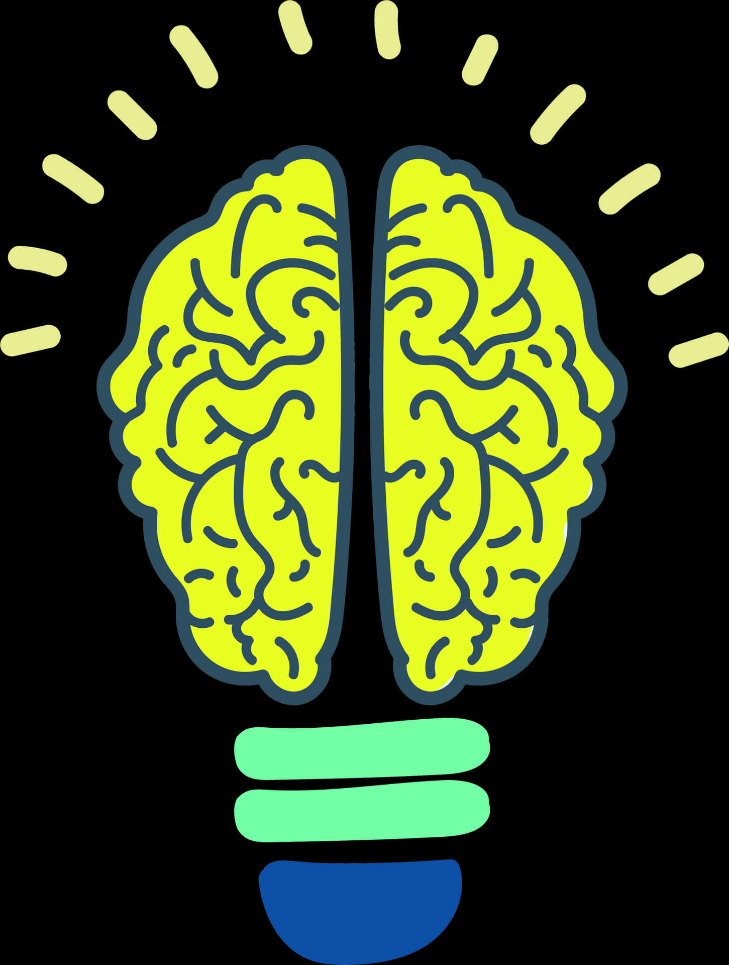 Illuminated Brain Graphic PNG