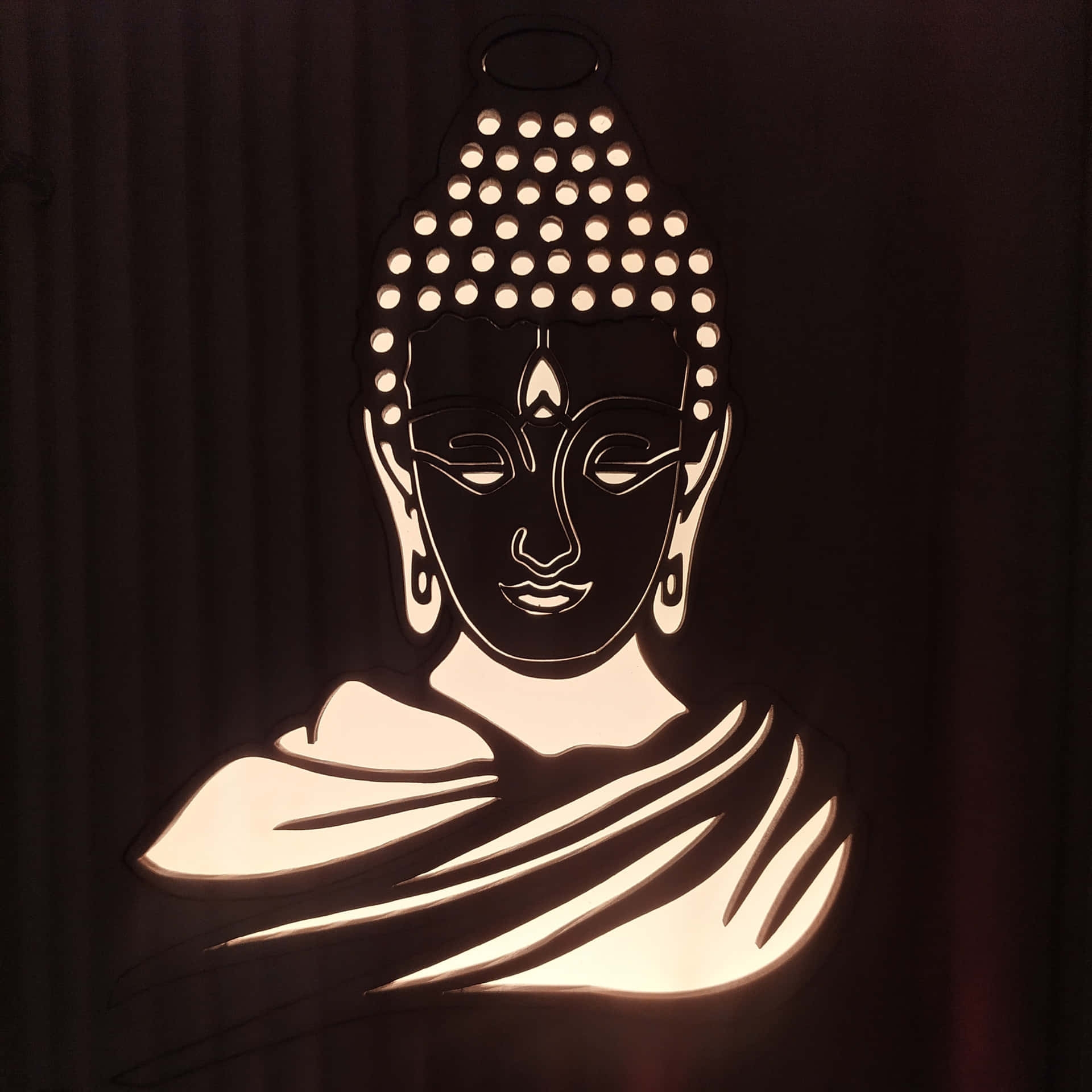 Illuminated Buddha Silhouette Wallpaper