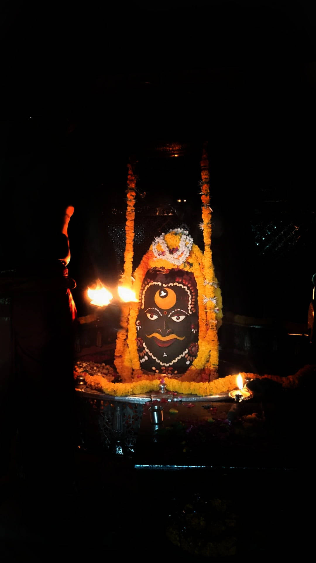 Illuminated Bust Of Mahakal Photo Wallpaper