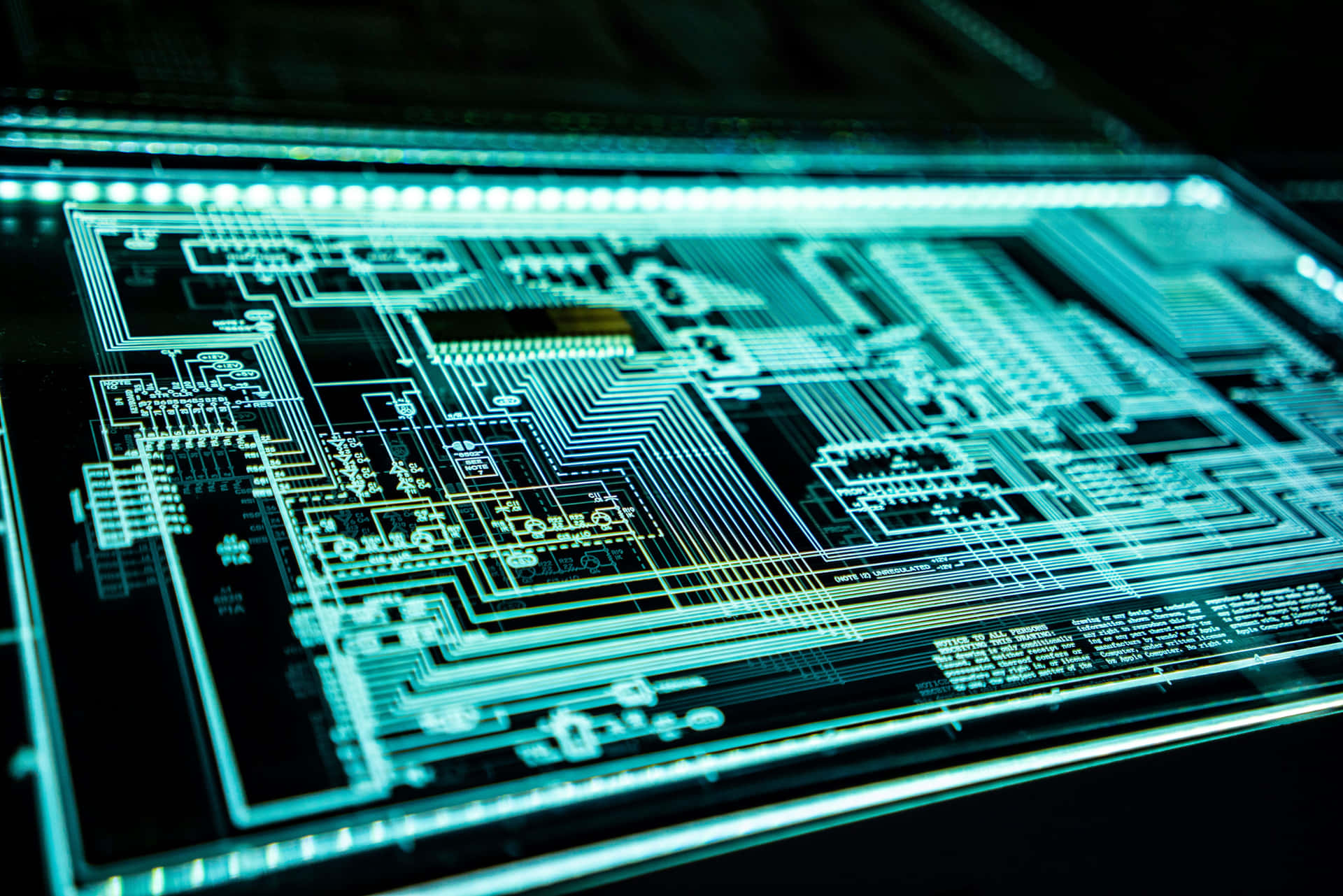 Illuminated Circuit Board Technology Wallpaper