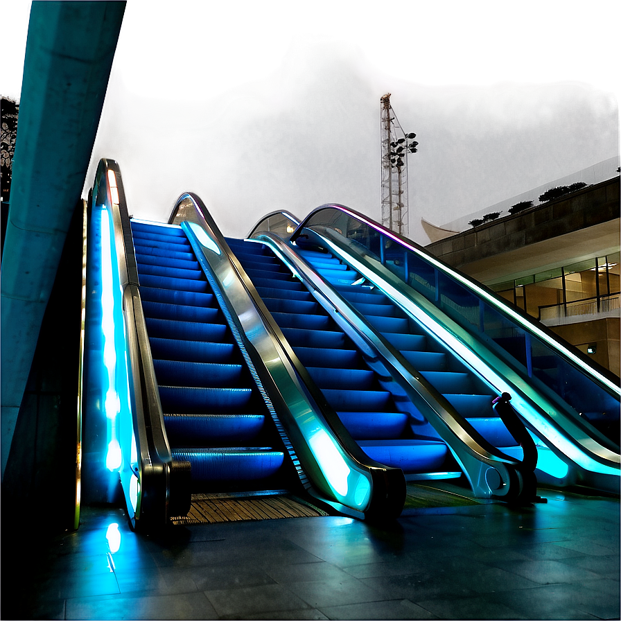 Illuminated Escalator By Night Png 06242024 PNG