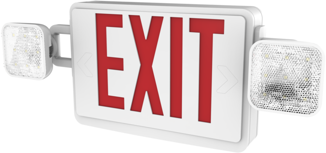 Illuminated Exit Signwith Emergency Lights PNG