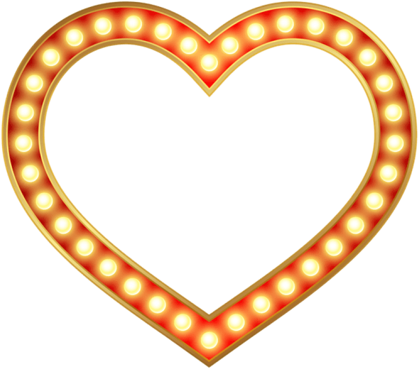 Illuminated Heart Frame PNG