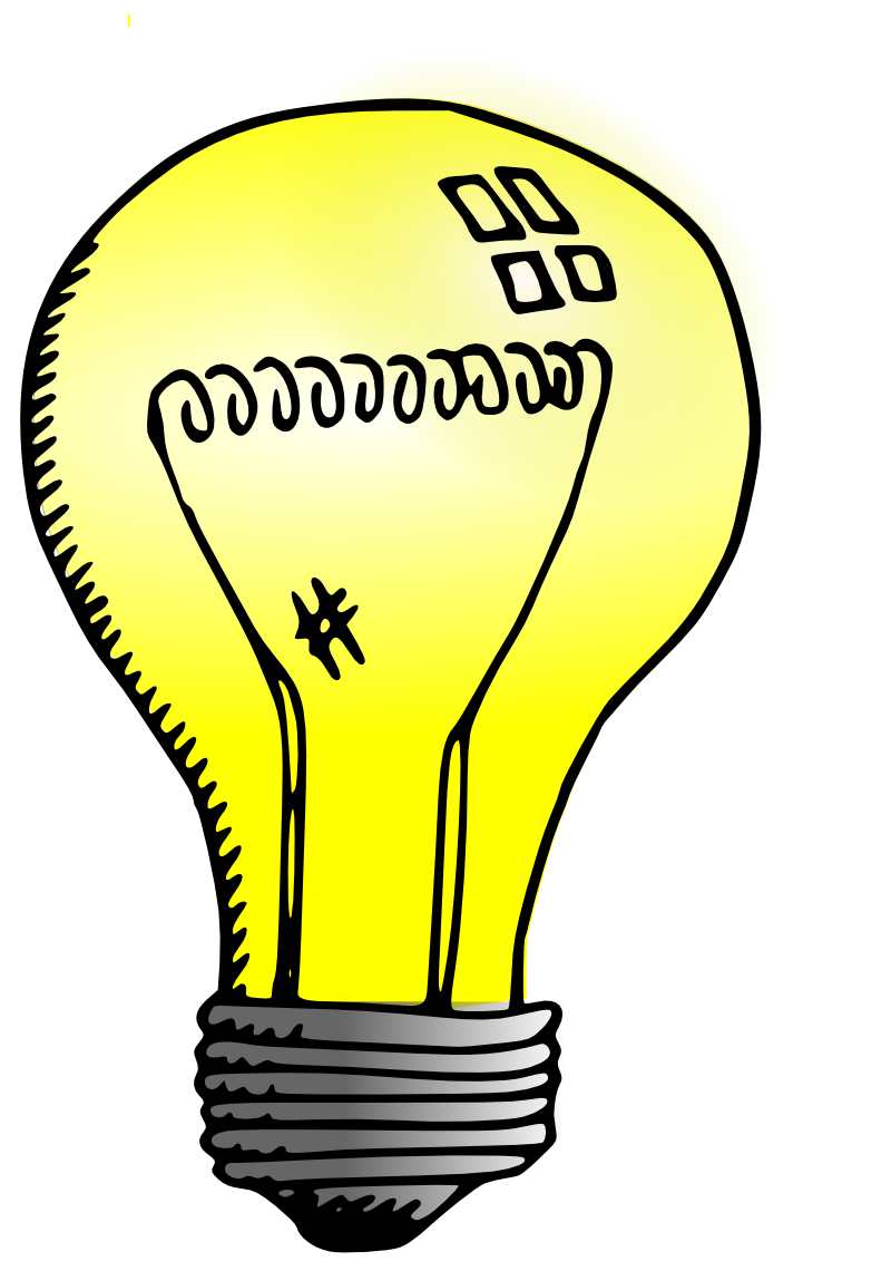 Illuminated Idea Cartoon Lightbulb PNG