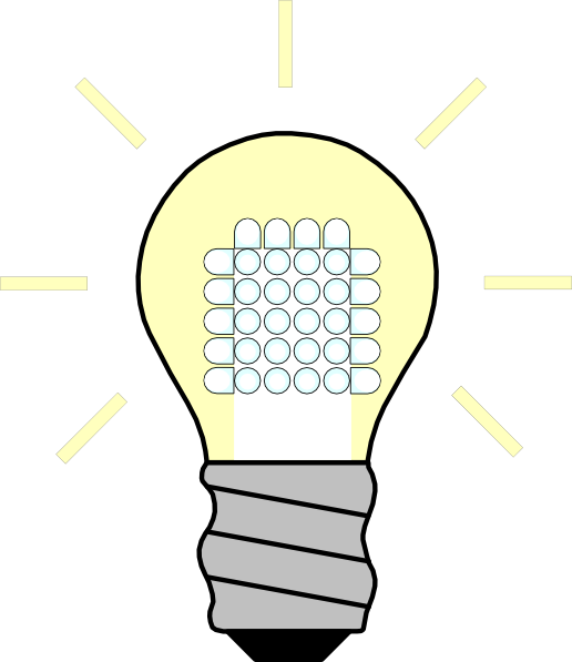 Illuminated Idea Light Bulb Graphic PNG
