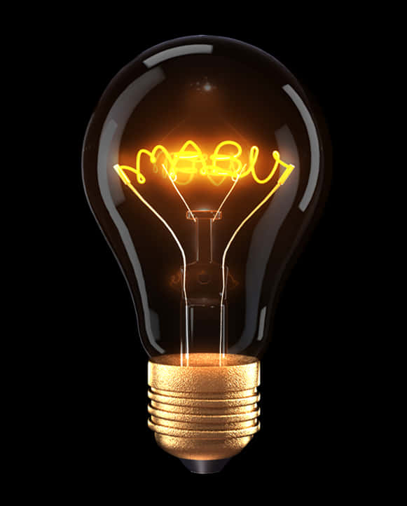 Illuminated Incandescent Bulb PNG