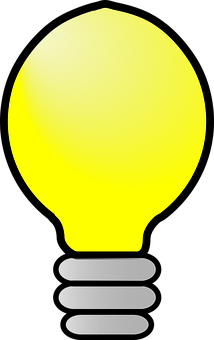 Illuminated Lightbulb Graphic PNG