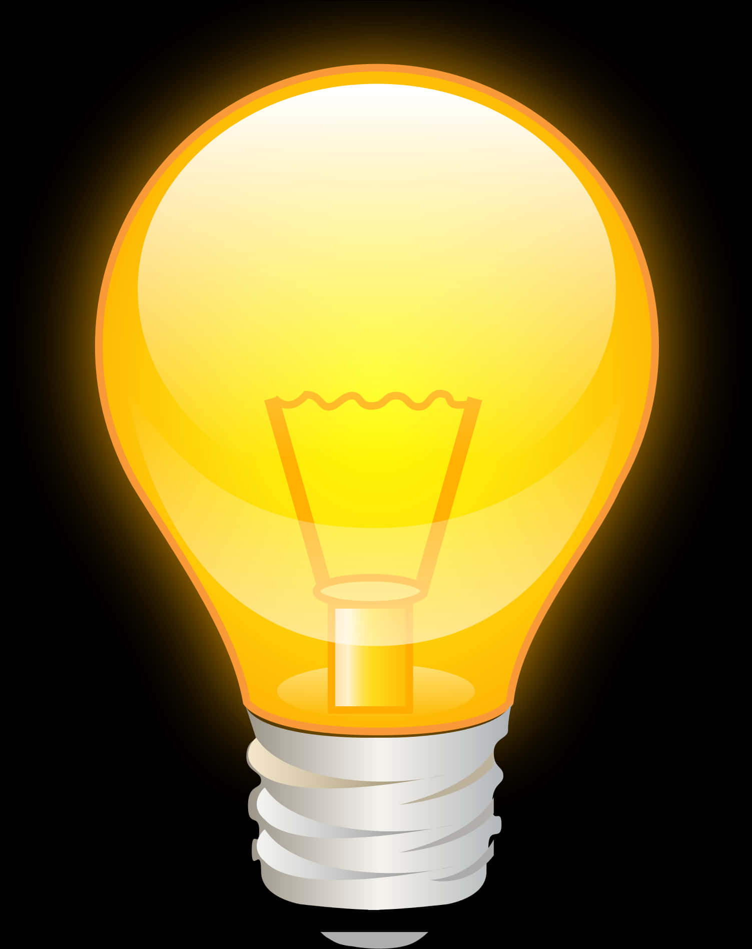 Illuminated Lightbulb Graphic PNG