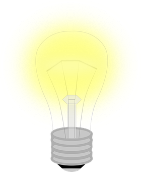 Illuminated Lightbulb Graphic PNG