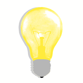 Illuminated Lightbulbon Black Background PNG