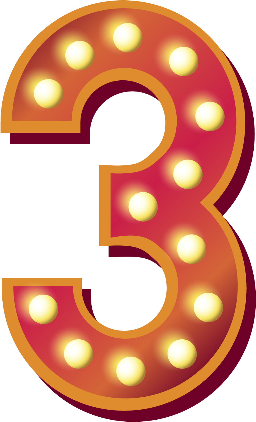 Illuminated Marquee Number3 PNG