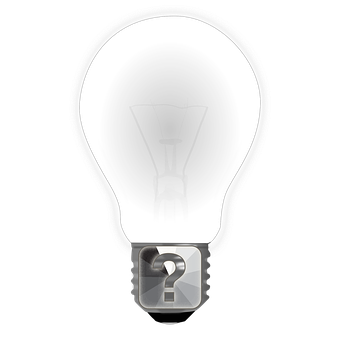 Illuminated Question Mark Bulb PNG