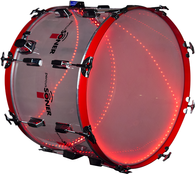 Illuminated Red Bass Drum PNG