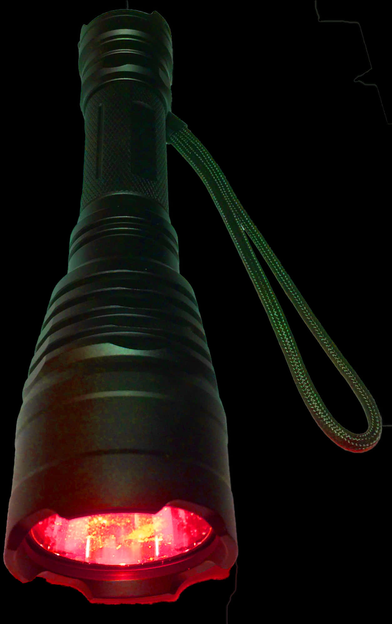 Illuminated Red Flashlightat Night PNG