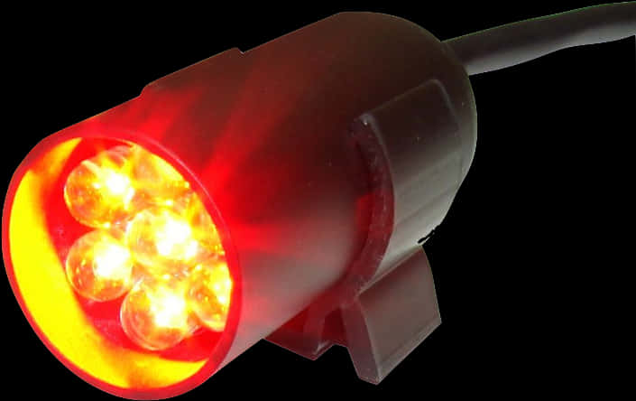 Illuminated Red L E D Traffic Signal PNG