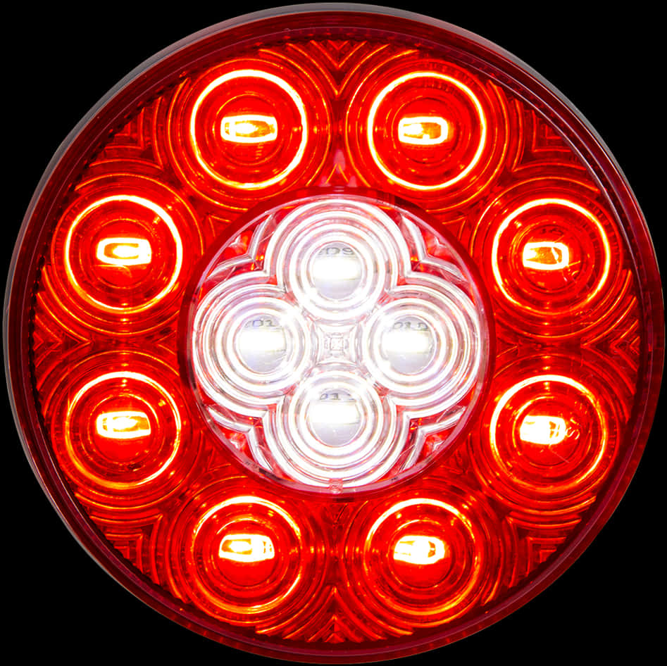 Illuminated Red Traffic Light Closeup PNG