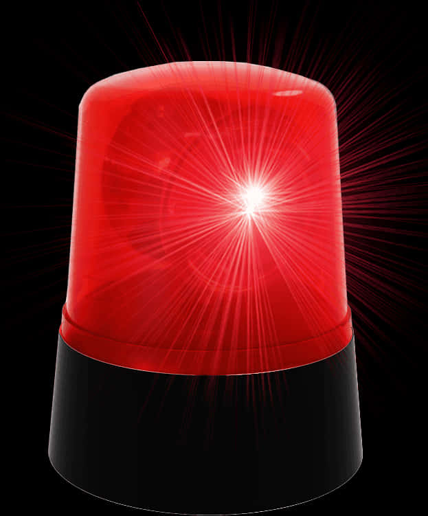 Illuminated Red Warning Light PNG