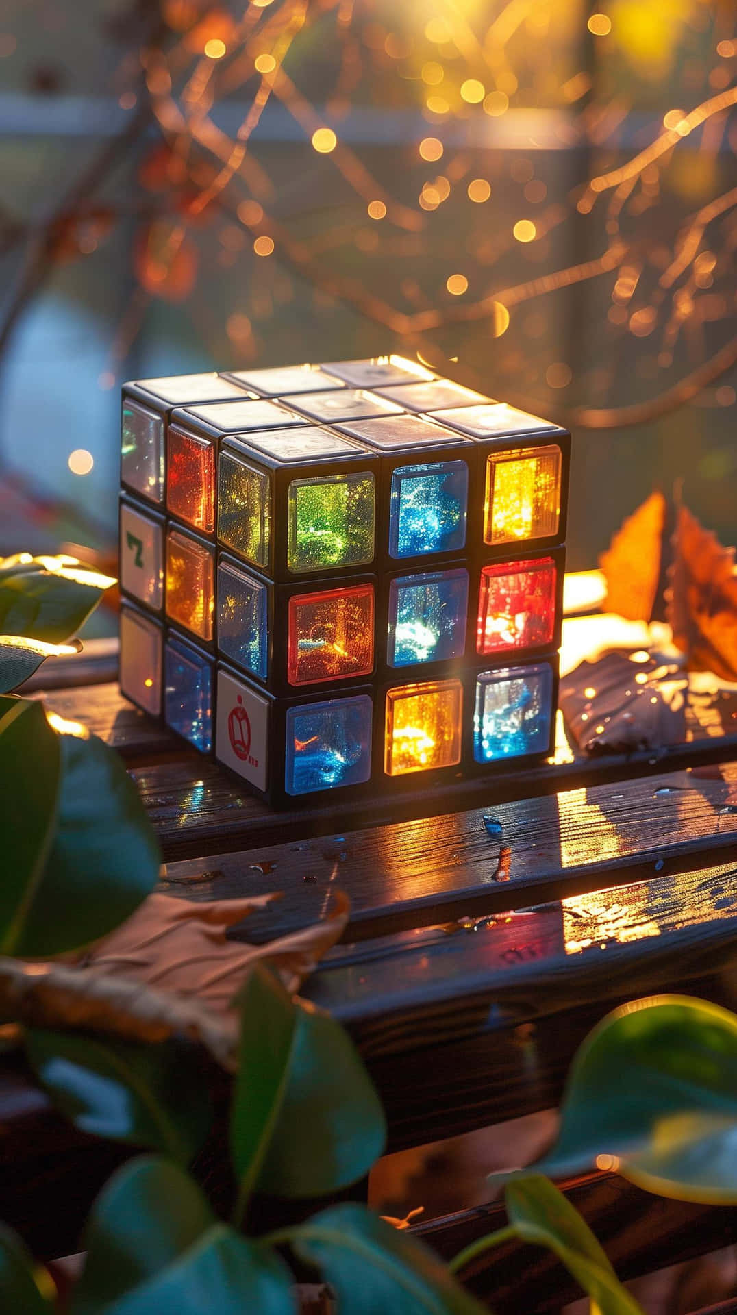 Illuminated Rubiks Cube Twilight Glow Wallpaper