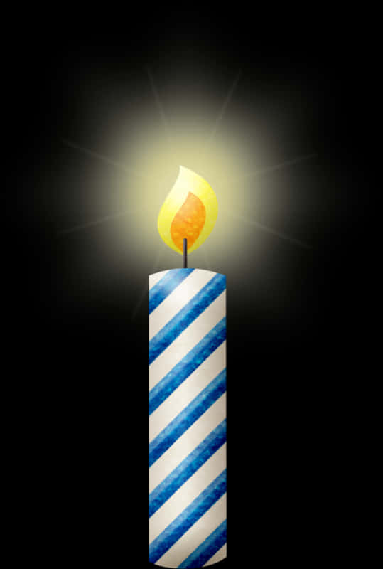 Illuminated Striped Candle PNG