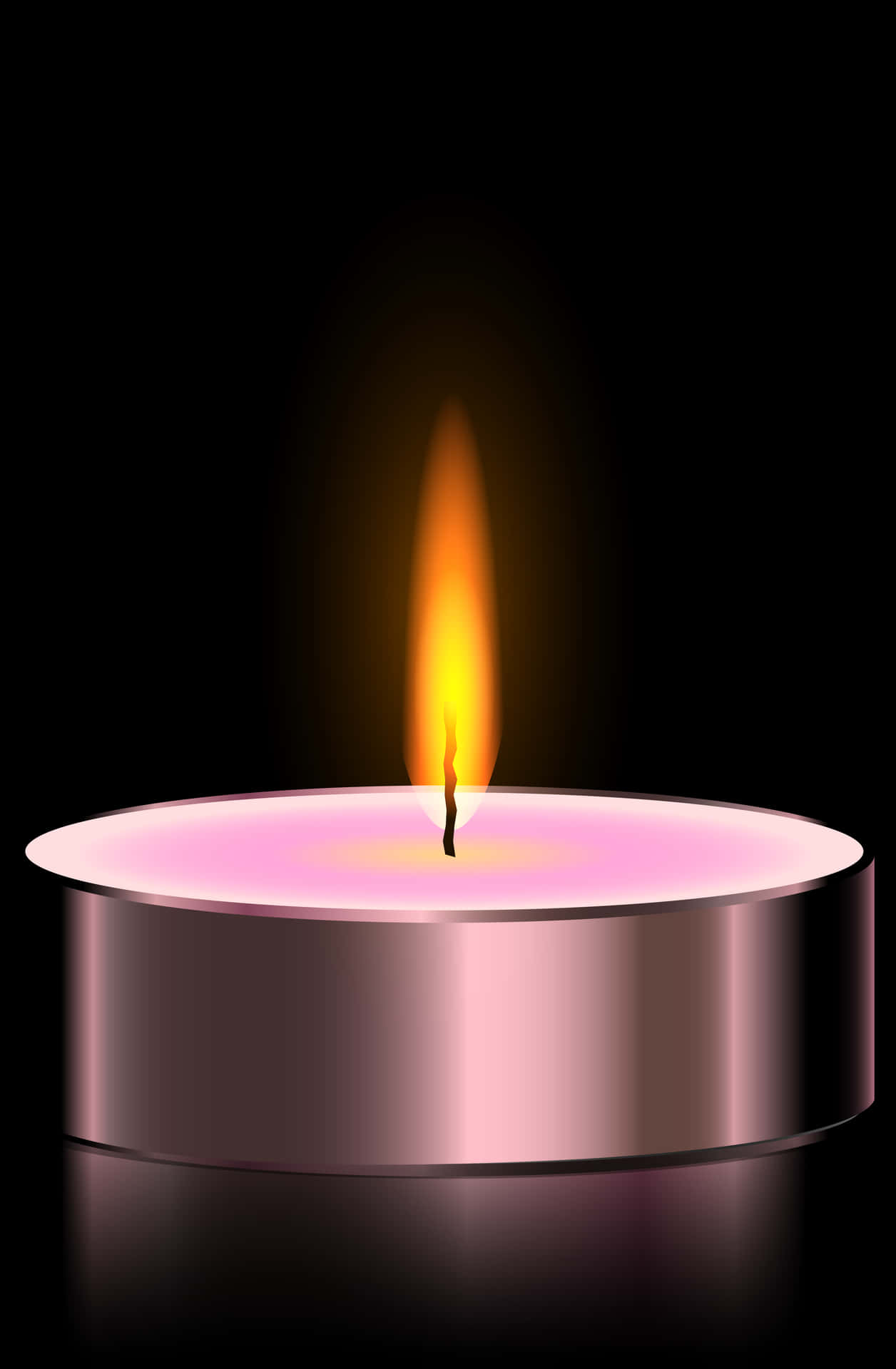 Illuminated Tealight Candle Flame PNG